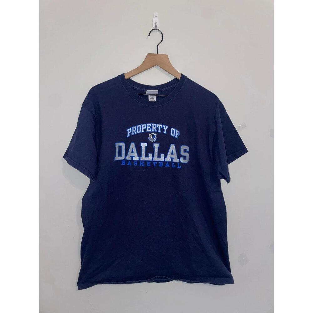 Dallas Mavs Shirt Mavericks Property Basketball Blue Tee 2000S